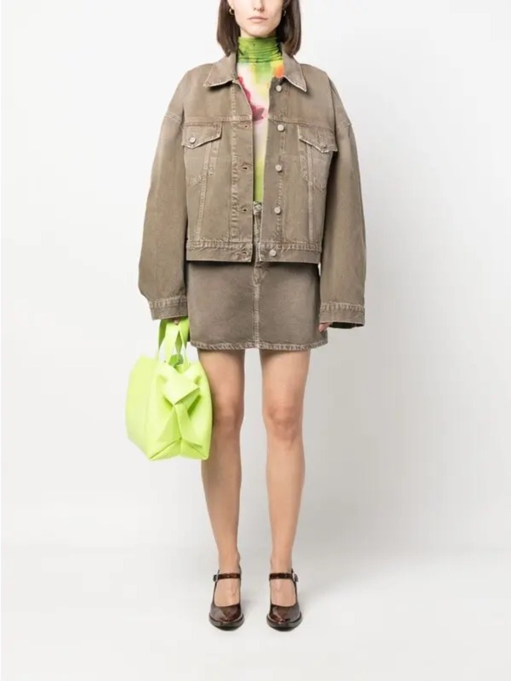 Acne Studios Brown Denim Mini Skirt